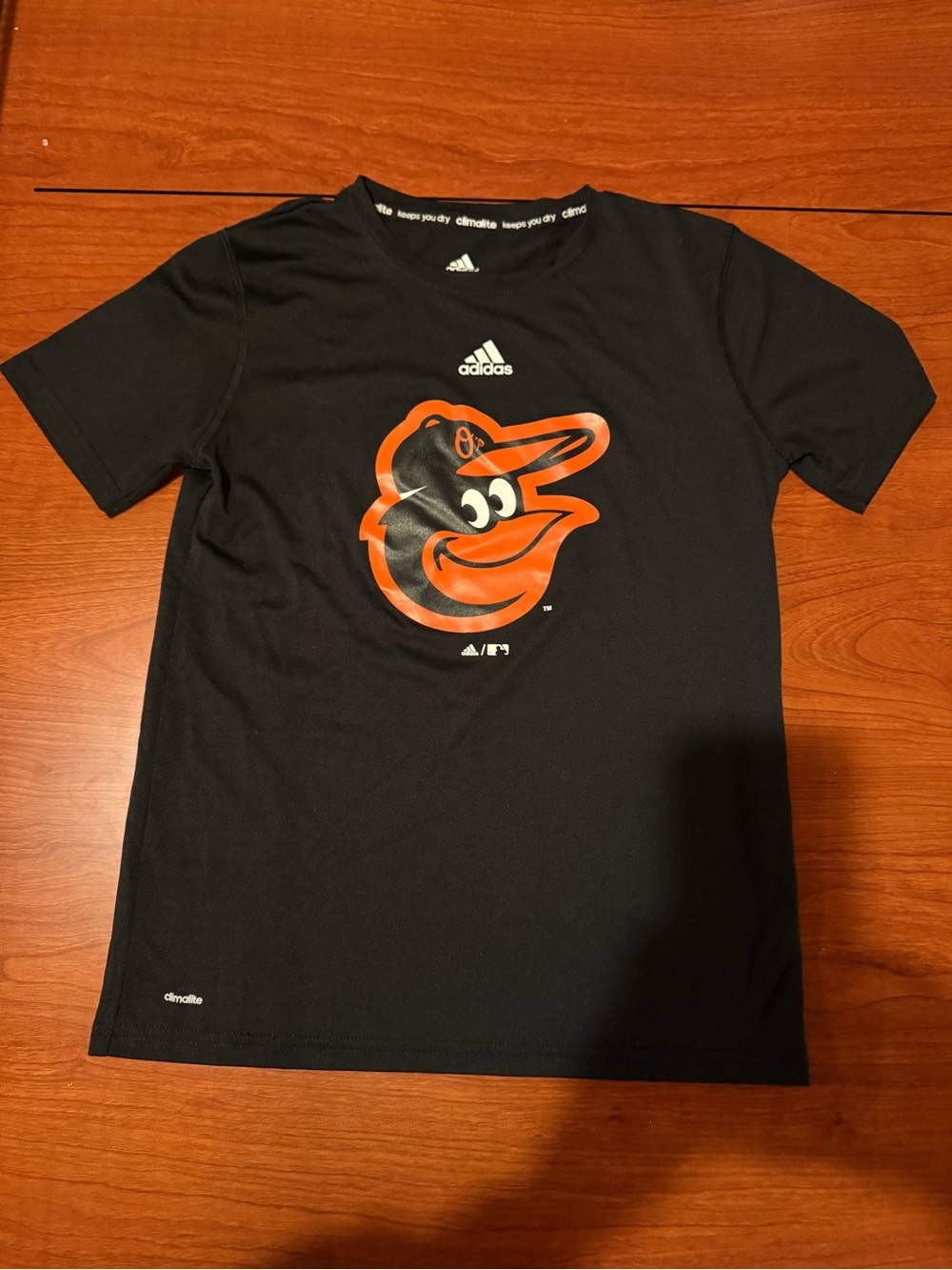 adidas Black Tee with Orange Orioles Graphic